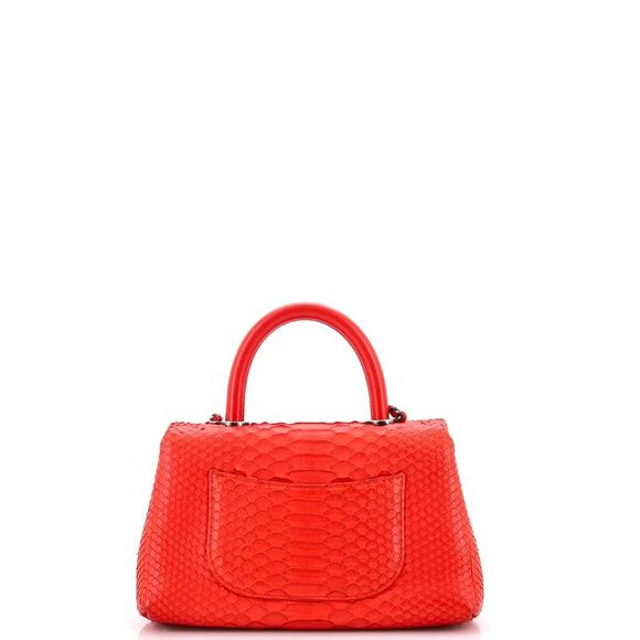 Chanel Coco Top Handle Bag Python Mini Red - Picture 4 of 8